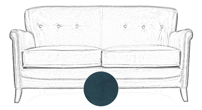2 seater leather club sofa blue studded armrests 2 seater leather club sofa blue studded armrests