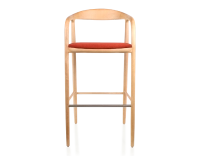 Tabouret de bar h80 cm teinte naturelle assise tissu orange brûlé bois teinte naturelle et tissu orange brulé Tabouret de bar h80 cm teinte naturelle assise tissu orange brûlé bois teinte naturelle et tissu orange brulé