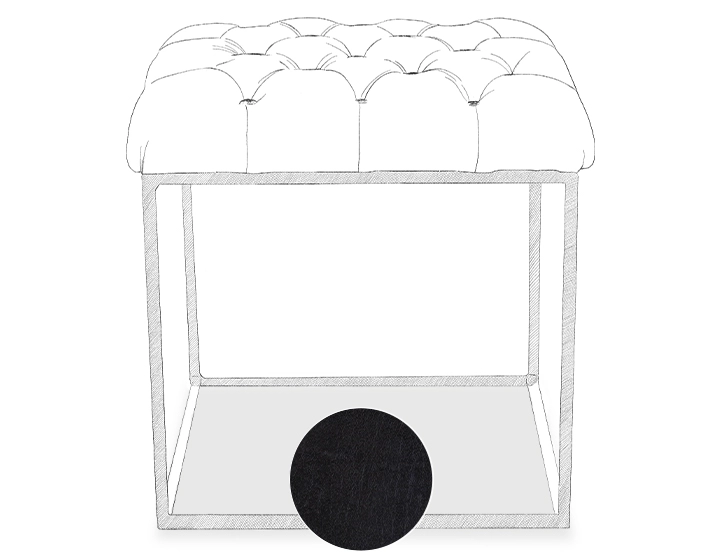 Pouf Chesterfield cuir noir Pouf Chesterfield cuir noir