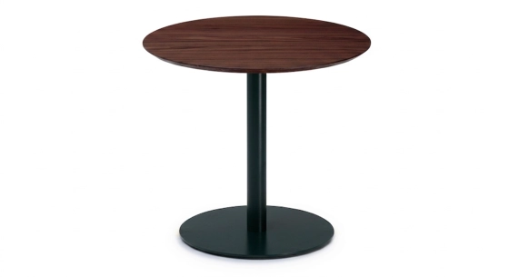 Extensible table for 6 to 8 people in oak and ceramic with ceramic extension with dark stained wood and a slate effect ceramic top and extension. 140x100 cm
