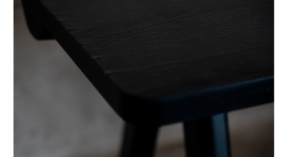 Escritorio de diseño de roble teinte noire L120 cm