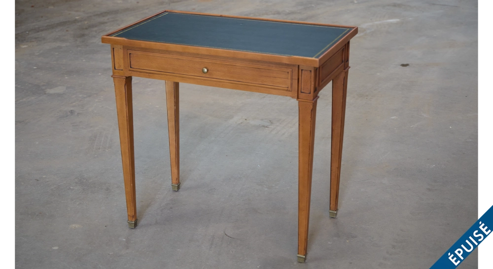 Bureau ancien style directoire plateau cuir vert L80 cm Bureau ancien style directoire plateau cuir vert L80 cm