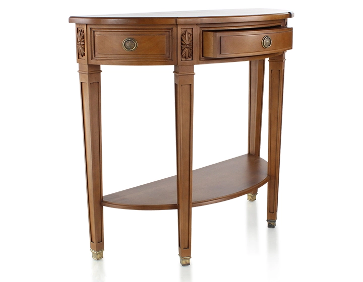 Console ancienne demi lune style directoire bois teinte ancienne Console ancienne demi lune style directoire bois teinte ancienne