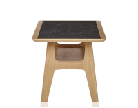 Rectangular coffee table in oak and ceramic with natural stained wood, slate effect ceramic top 100x50 cm Rectangular coffee table in oak and ceramic with natural stained wood, slate effect ceramic top 100x50 cm