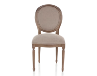 Chaise ancienne style Louis XVI bois teinte marron foncé et tissu taupe Chaise ancienne style Louis XVI bois teinte marron foncé et tissu taupe