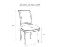 Chaise ancienne style directoire bois teinte ancienne et tissu gris clair