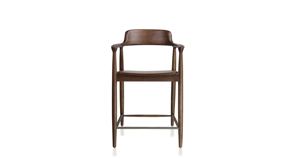 Bar stool H60 cm dark brown stained wood