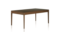 6 person oak dining table walnut tint wooden top 140x90 cm 6 person oak dining table walnut tint wooden top 140x90 cm