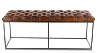 Banc Chesterfield cuir marron vintage Banc Chesterfield cuir marron vintage
