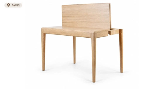 Console pliante en chêne teinte naturelle 120x40 cm