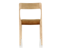 Chaise scandinave bois teinte naturelle assise tissu velours bronze Chaise scandinave bois teinte naturelle assise tissu velours bronze