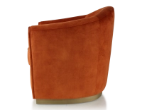 Fauteuil club tissu tissu velours terracotta socle bois effet laiton Fauteuil club tissu tissu velours terracotta socle bois effet laiton