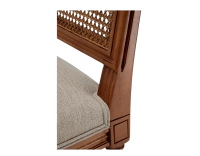 Chaise ancienne style Louis XVI dossier canné assise tissu beige naturel Chaise ancienne style Louis XVI dossier canné assise tissu beige naturel