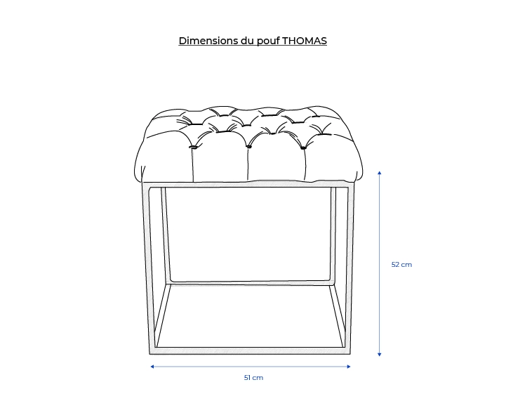 Pouf Chesterfield cuir marron clair
