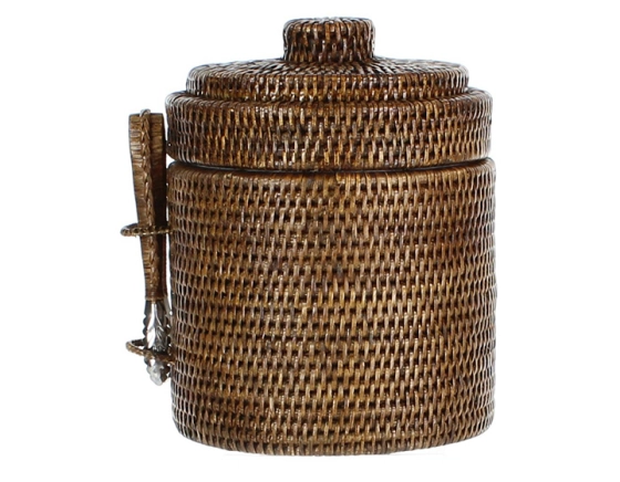 Seau a glacon en rotin brun