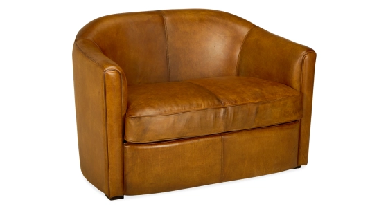 Canapé club cuir 2 places cognac