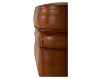 Leather pouffe light brown Leather pouffe light brown