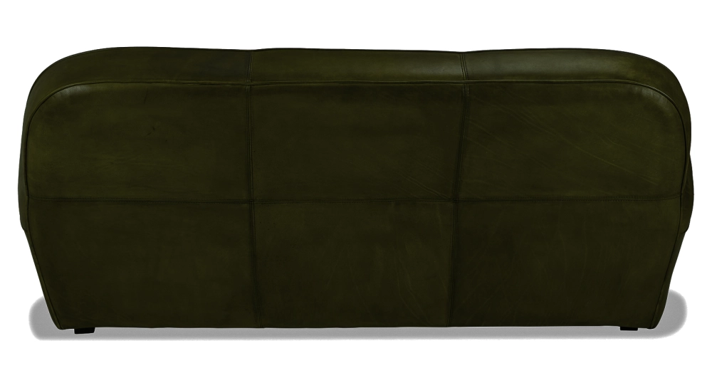 Canapé club cuir 3 places vert olive accoudoirs cloutés Canapé club cuir 3 places vert olive accoudoirs cloutés