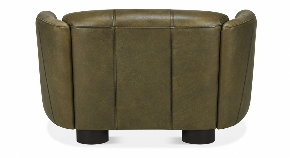 Canapé club cuir 2 places vert olive