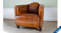 Fauteuil club cuir marron clair Fauteuil club cuir marron clair