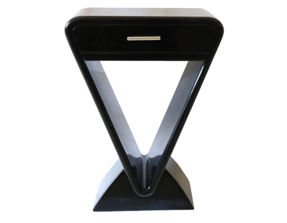 Art Deco bedside table black lacquered wood