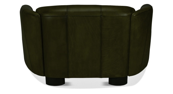 Canapé club cuir 2 places vert olive