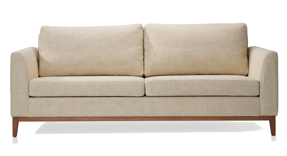 Canapé design 3 places tissu chiné beige