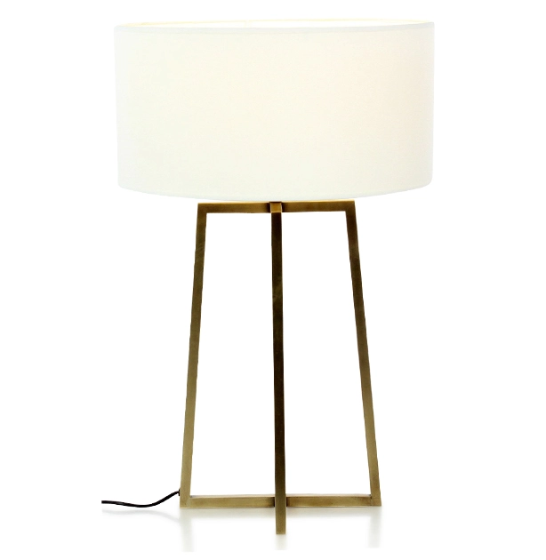 Lampe salon doré pieds croisés abat jour ivoire Lampe salon doré pieds croisés abat jour ivoire