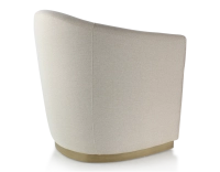 Club armchair fabric beige chevron fabric, brass-effect wooden base Club armchair fabric beige chevron fabric, brass-effect wooden base