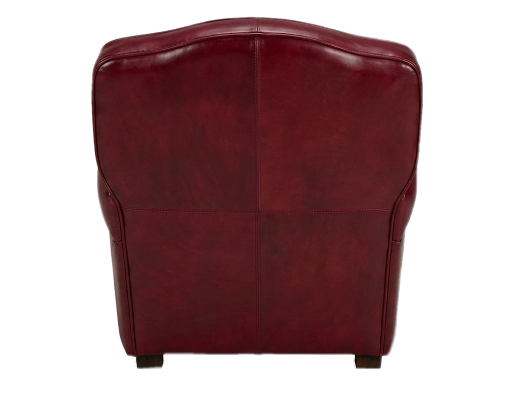 Sillón club de piel rojo carmín