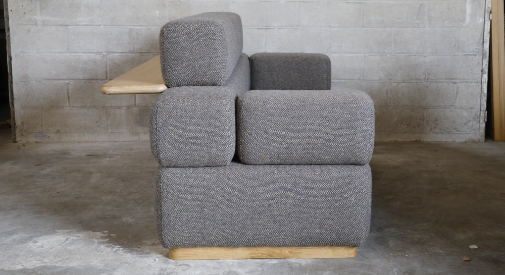 Sofá de diseño tejido jaspeado marrón