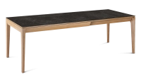 Table extensible en chêne et céramique 6 à 10 personnes allonges céramique avec bois teinte naturelle et plateau et allonges céramique effet ardoise 160x90 cm Table extensible en chêne et céramique 6 à 10 personnes allonges céramique avec bois teinte naturelle et plateau et allonges céramique effet ardoise 160x90 cm