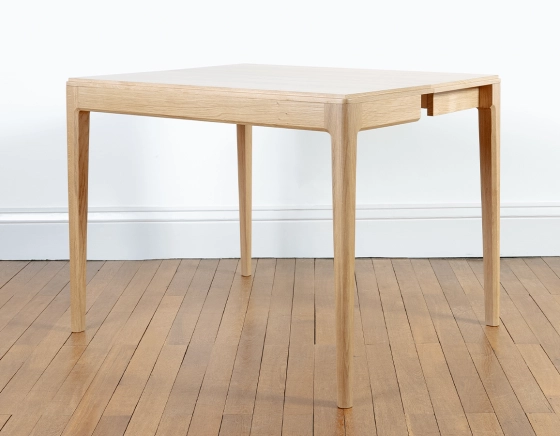 Folding oak console table natural tint 120x40 cm