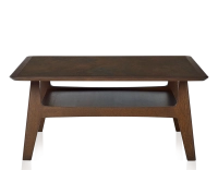 Table basse carrée en chêne et céramique avec bois teinte marron foncé plateau céramique brun oxydé 100x100 cm Table basse carrée en chêne et céramique avec bois teinte marron foncé plateau céramique brun oxydé 100x100 cm
