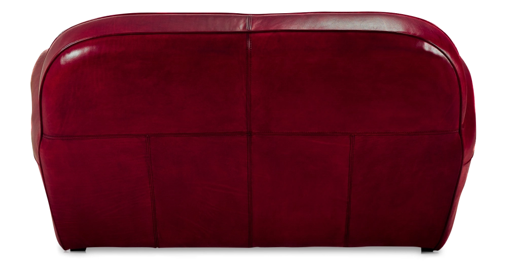 Canapé club cuir 2 places rouge carmin accoudoirs cloutés Canapé club cuir 2 places rouge carmin accoudoirs cloutés