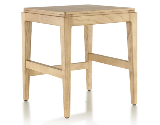 H45 cm design stool natural wood stain wooden seat