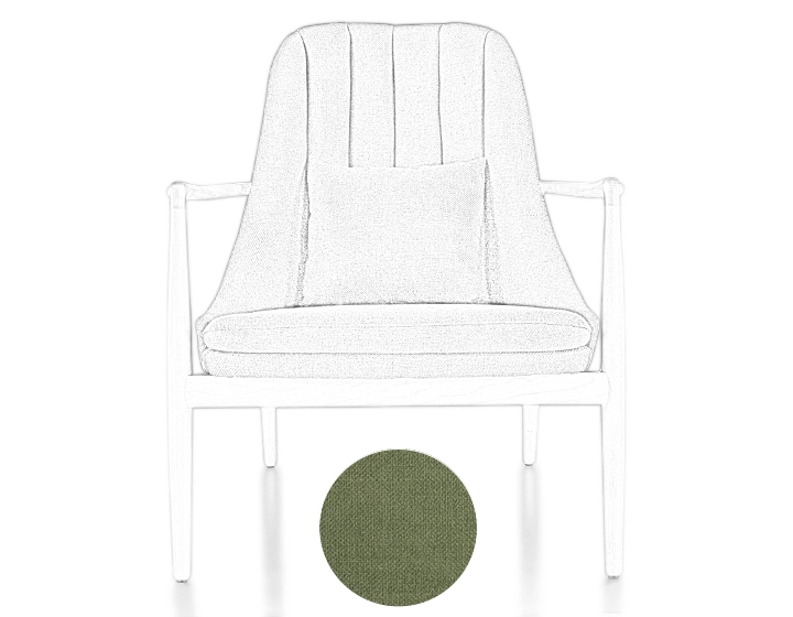Fauteuil scandinave bois teinte naturelle et tissu vert Fauteuil scandinave bois teinte naturelle et tissu vert