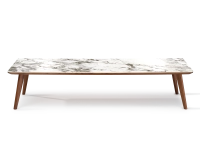 Table basse rectangulaire F7 en noyer et céramique bois teinte naturelle et céramique effet marbre blanc M3 160x80x30 cm Table basse rectangulaire F7 en noyer et céramique bois teinte naturelle et céramique effet marbre blanc M3 160x80x30 cm