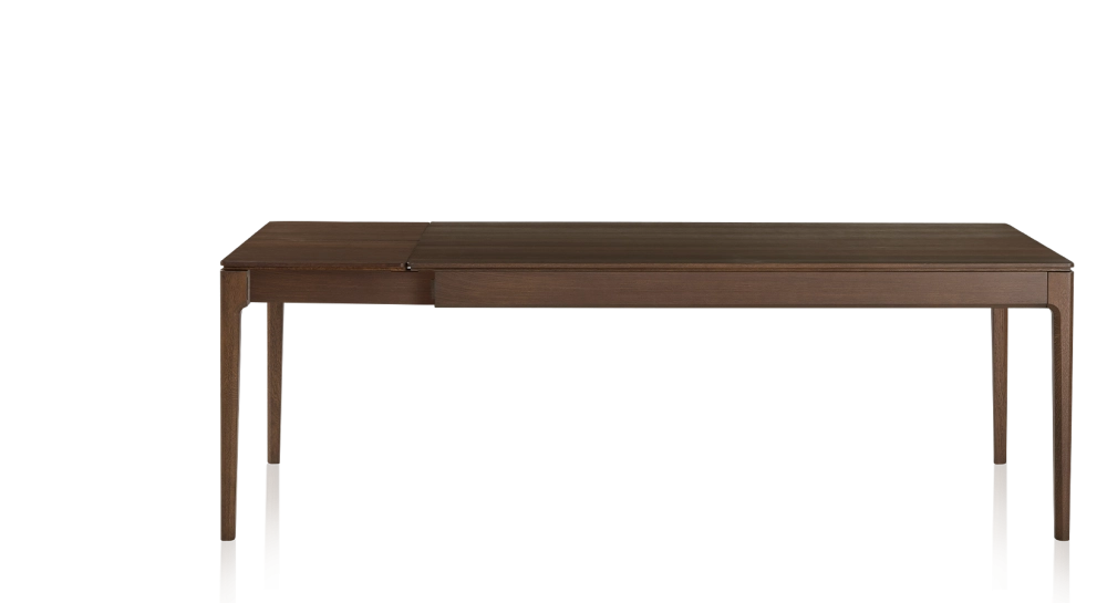 Table extensible en chêne 6 à 12 personnes avec plateau et allonges bois teinte marron foncé 140x100 cm Table extensible en chêne 6 à 12 personnes avec plateau et allonges bois teinte marron foncé 140x100 cm
