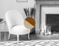 Fauteuil crapaud sans accoudoirs pieds bois teinte naturelle et tissu velours bronze Fauteuil crapaud sans accoudoirs pieds bois teinte naturelle et tissu velours bronze