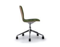 Chaise de bureau design pied métal alu à roulette assise tissu chiné vert Chaise de bureau design pied métal alu à roulette assise tissu chiné vert