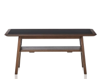 Table basse rectangulaire en chêne et céramique avec bois teinte marron foncé plateau céramique noir unie 100x50 cm Table basse rectangulaire en chêne et céramique avec bois teinte marron foncé plateau céramique noir unie 100x50 cm