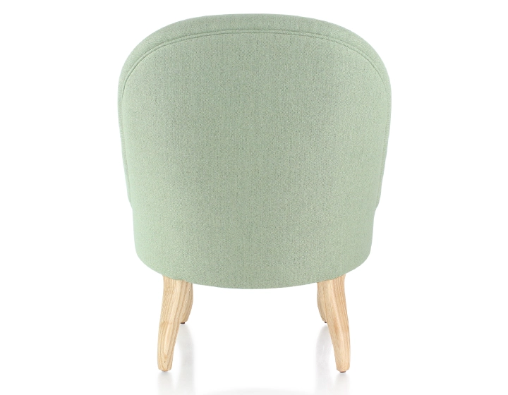 Armless toad chair natural wood stain legs and sage green fabric Armless toad chair natural wood stain legs and sage green fabric