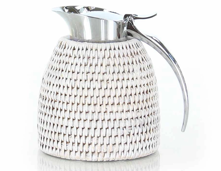Thermos en rotin blanc 0.3 litre Thermos en rotin blanc 0.3 litre