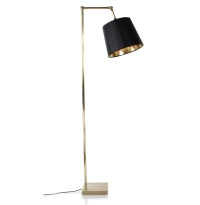Lampadaire salon articulé doré abat jour noir intérieur doré Lampadaire salon articulé doré abat jour noir intérieur doré