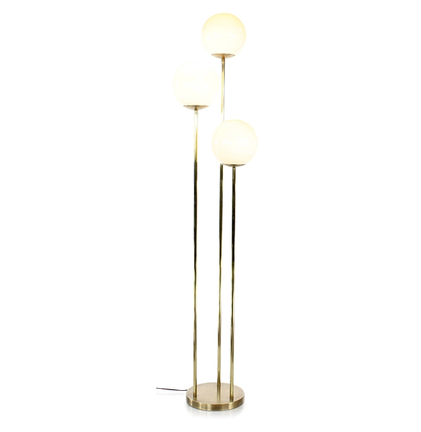 Lampadaire à globes en verre doré Lampadaire à globes en verre doré