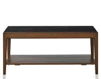 Table basse rectangulaire en chêne et céramique avec tablette en bois teinte marron foncé plateau céramique effet ardoise 100x50 cm Table basse rectangulaire en chêne et céramique avec tablette en bois teinte marron foncé plateau céramique effet ardoise 100x50 cm