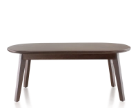 Table basse ovale en chêne et céramique avec bois teinte marron foncé plateau céramique brun oxydé 100x60 cm Table basse ovale en chêne et céramique avec bois teinte marron foncé plateau céramique brun oxydé 100x60 cm