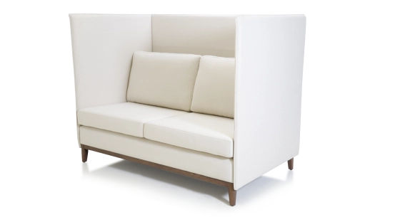 Canapé design alcôve tissu crème