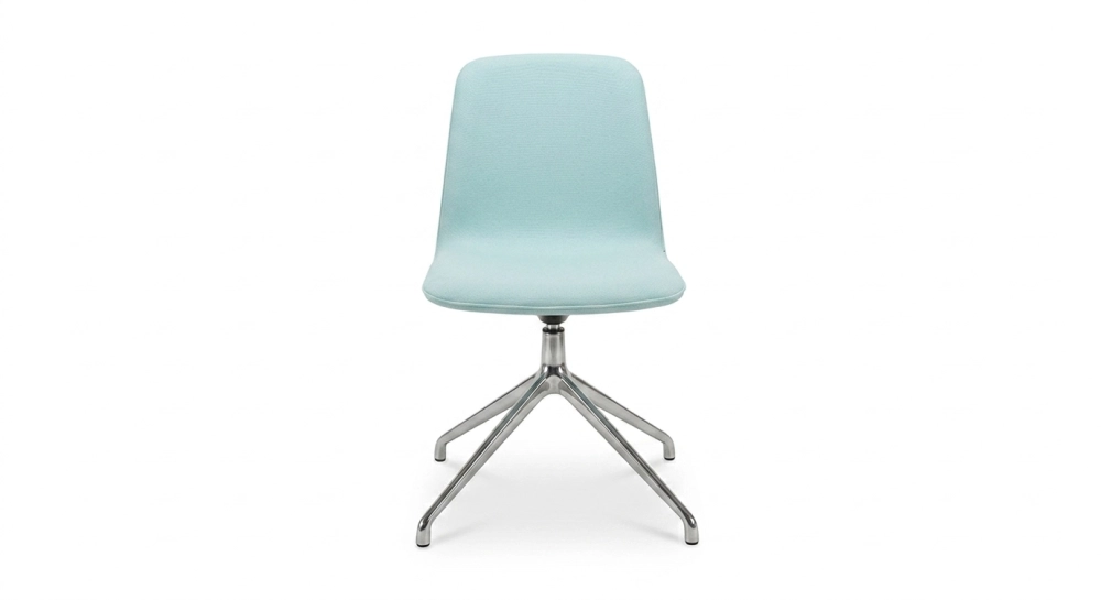 Office chair with 5 branches assise tissu bleu ciel